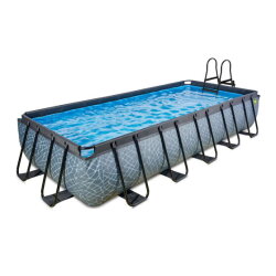 Piscina EXIT Stone 540x250x100cm con pompa filtro - grigia