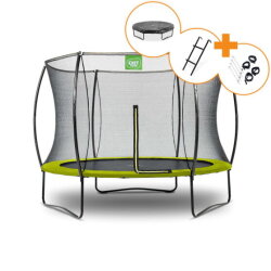 Trampolino elastico EXIT Silhouette ø244cm - verde + kit di accessori gratuito