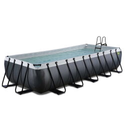 Piscina EXIT Black Leather 540x250x100cm con pompa filtro a sabbia - nero