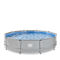 Piscina EXIT Soft Grey ø360x76cm con pompa filtro - grigia