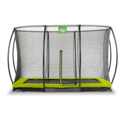 Trampolino elastico interrato EXIT Silhouette 244x366cm con rete di sicurezza - verde