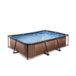 Piscina EXIT Wood 300x200x65cm con pompa filtro - marrone