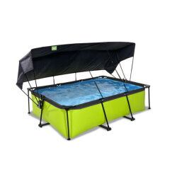 Piscina EXIT Lime 220x150x65cm con pompa filtro e pensilina - verde