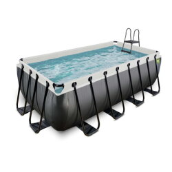 Piscina EXIT Black Leather 400x200x122cm con pompa filtro - nero