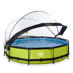 Piscina EXIT Lime ø360x76cm con pompa filtro e copertura - verde