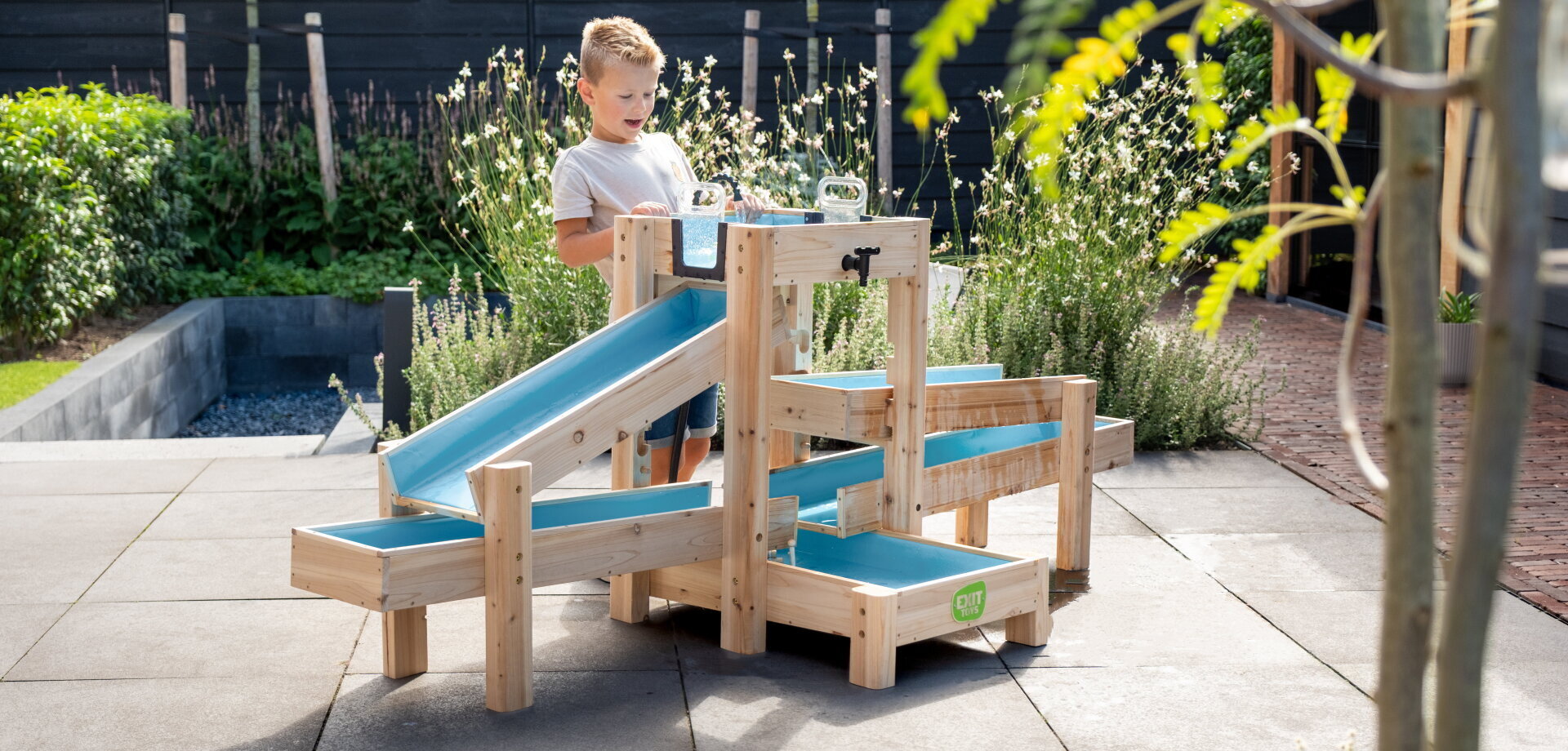 pista d&rsquo;acqua, giocattolo da esterno, divertimento in giardino, imparare giocando, pompa e chiusa